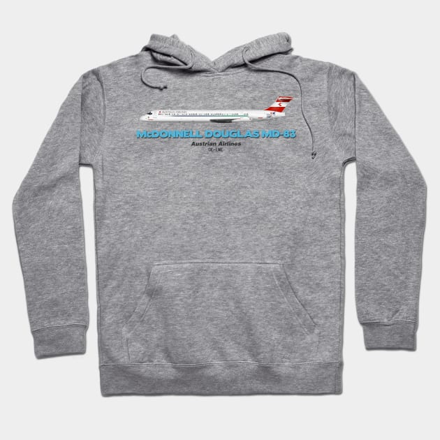 McDonnell Douglas MD-83 - Austrian Airlines Hoodie by TheArtofFlying